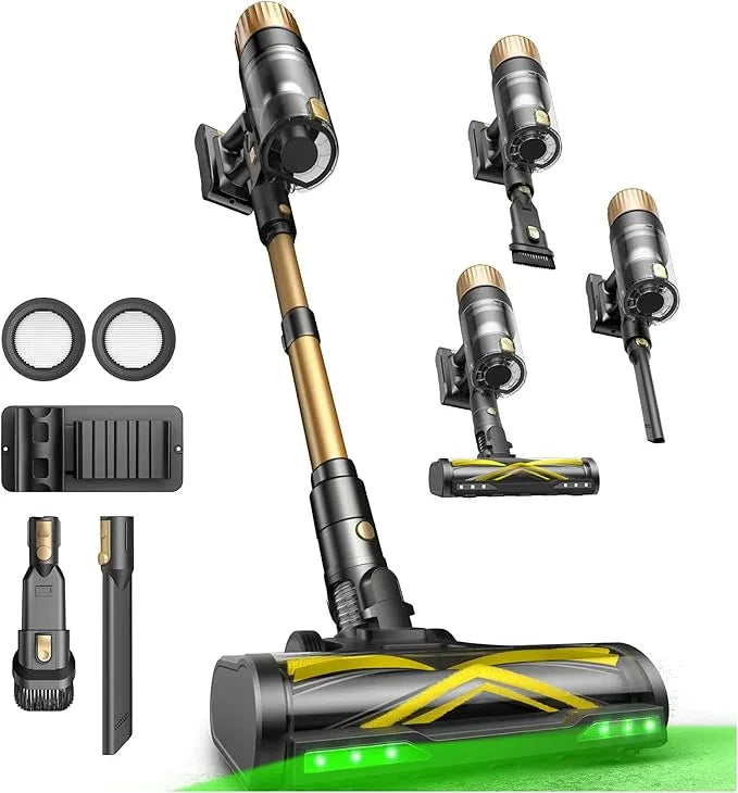 Ultenic Cordless Vacuum Cleaner, 550W 50KPA 65min Runtime, Stick Vacuum with Green Light, Self-Standing & 180° Lay-Flat, Anti-Tangled Brush, Vacuum Cleaners for Home/Hard Floor/Carpet/Pet Hair, U15 - NeatNest