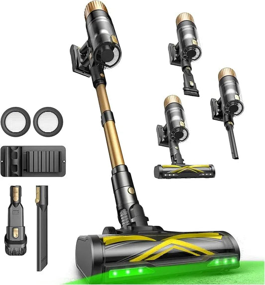 Ultenic Cordless Vacuum Cleaner, 550W 50KPA 65min Runtime, Stick Vacuum with Green Light, Self-Standing & 180° Lay-Flat, Anti-Tangled Brush, Vacuum Cleaners for Home/Hard Floor/Carpet/Pet Hair, U15 - NeatNest
