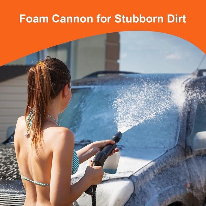 Pressure Washer 5000PSI Power Washers Powered with 33ft Hose, 4 Nozzle and Foam Cannon, Powerwashers Cleaner Machine for Home, Cars, Orange - NeatNest