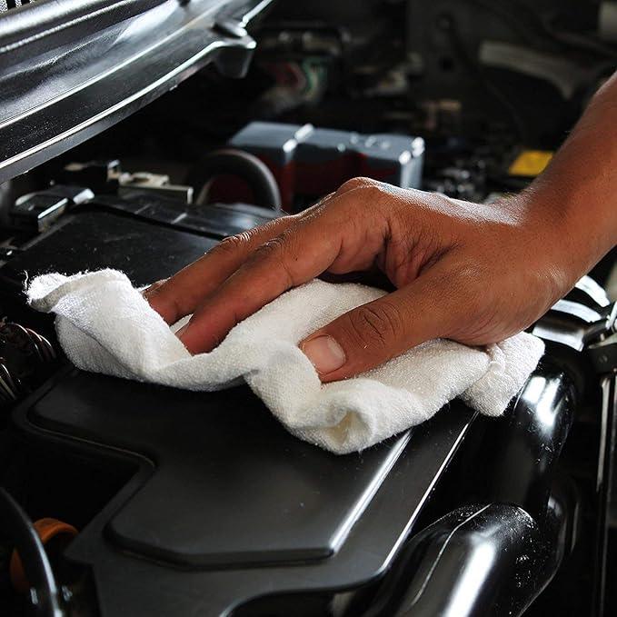 SIMPLI-MAGIC Cotton Shop Towels 14"x12" (145 Pack) – Reusable Cleaning Shop Rags for Automobiles, Industries, Garage and Homes (White) - NeatNest