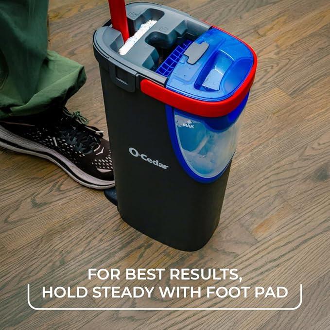 O-Cedar H2prO Flat Mop System | Quick Cleaning Tool | Clean with Clean Water | Machine Washable Reusable Microfiber Mop Pad | Safe on Wood Floors, Vinyl, Tile, Baseboards, Walls - NeatNest