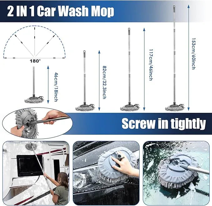 Viewsun 21Pcs Car Cleaning Kit with High Power Handheld Vacuum, Car Wash Mop with Long Handle, Bucket, Detailing Brush Set, Windshield Cleaner, Complete Interior Exterior Washing Supply for Men Women - NeatNest