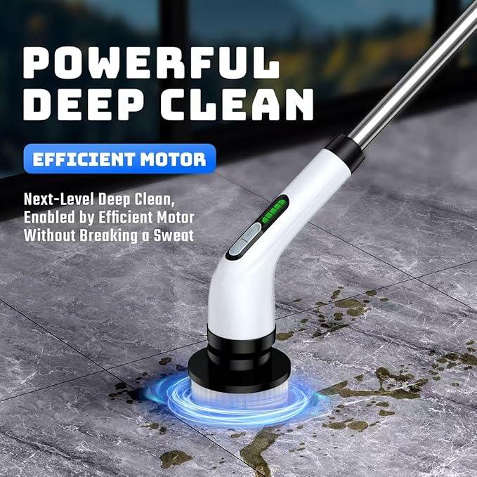 Electric Spin Scrubber - Cordless Bathroom Scrubber with 7 Brush Heads - Dual Speed IPX7 Waterproof Power Scrubber for Heavy-Duty Bathtub, Glass, Tile, and Car Cleaning (White) - NeatNest