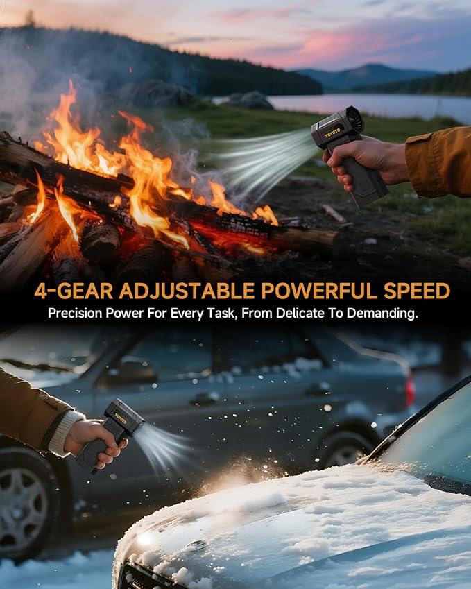Compressed Air Duster, Electric Air Duster with Upgraded Powerful 40MM Brushless Motor, 4-Gear Cordless Mini Hand Blower with LED Light, 27.75Wh Rechargeable Turbofan for Keyboard, Car, Home, Outdoor - NeatNest