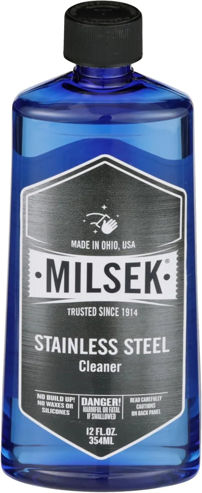 Milsek Stainless Steel Cleaner & Microfiber Cloth, 12-Ounce - NeatNest