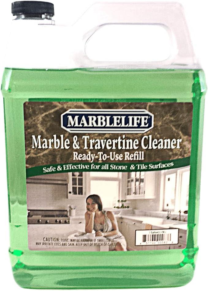 Marblelife InterCare Marble and Travertine Cleaner, Natural Stone & Terrazzo Liquid Cleaner, Shower & Tile Surface Care, Floor, Walls & Countertop Cleaner and Degreaser, Refill Gallon - NeatNest