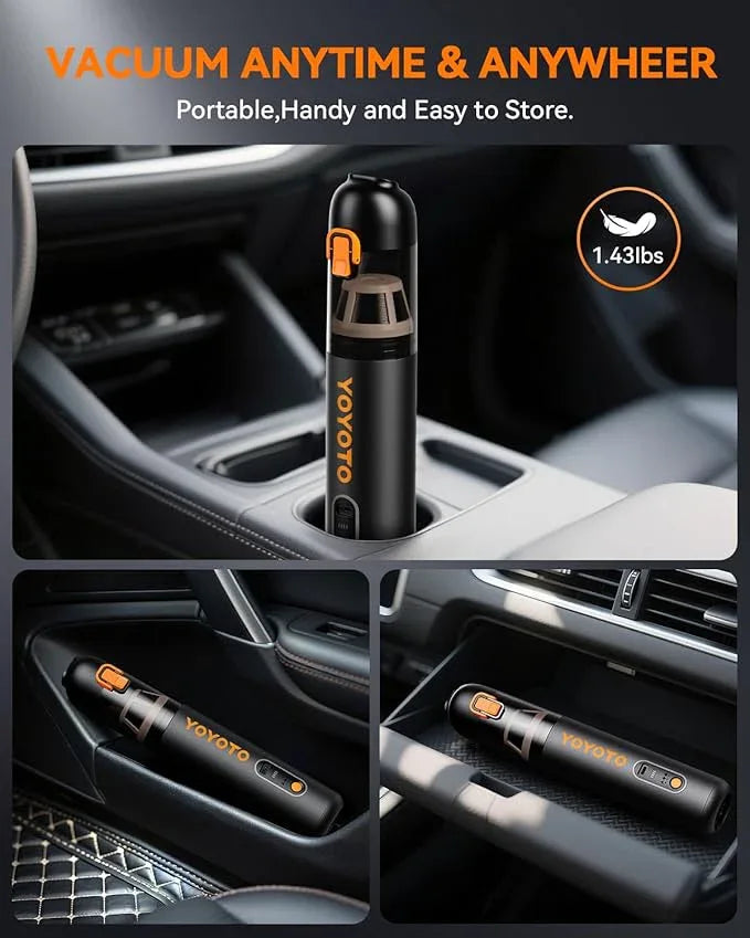 Car Vacuum, Handheld Vacuum Cordless with 21000Pa Powerful Suction & 3 Modes, 4-in-1 Portable Hand Held Mini Vacuum Cleaner Rechargeable, Ultra Light for Car Home Office (Black) - NeatNest