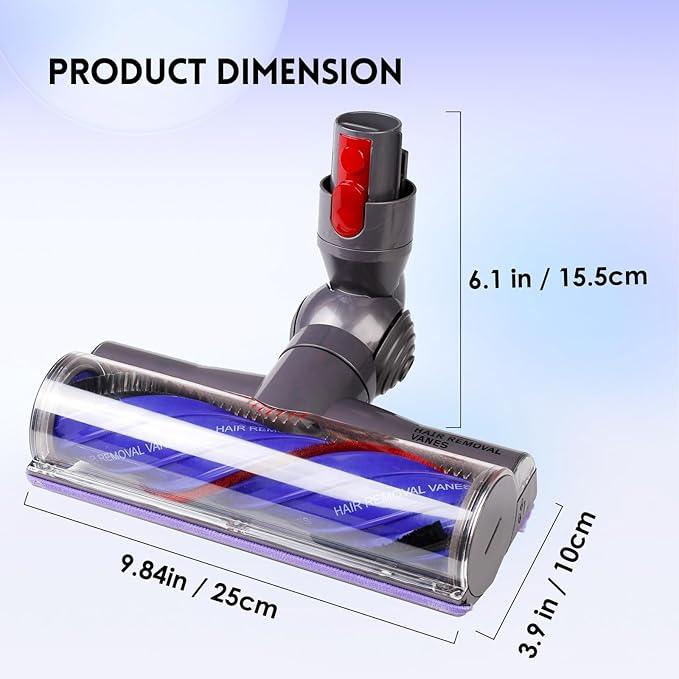 OTTWL Upgrade Anti-Tangle Replacement Vacuum Head Compatible with Dyson V8, Cyclone V10,V11,V15 Cordless Vacuum Cleaners, Suitable for Thin Carpets, Hardwood Floor - NeatNest