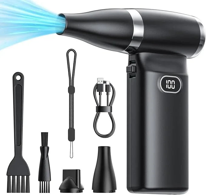 Electric Compressed Air Duster Cordless: 60 MPH High Wind Speed Mini Air Blower for Electronics Portable Computer Cleaner Hand Keyboard Cleaning Powerful Duster for Car, Fans and Other Sences - NeatNest