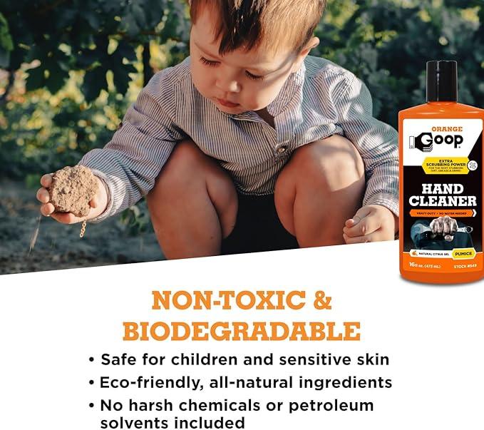 GOOP Orange Liquid with Pumice Multi-Purpose Waterless Hand Cleaner - 16 oz Flip-Top Bottle (Pack of 2) - NeatNest