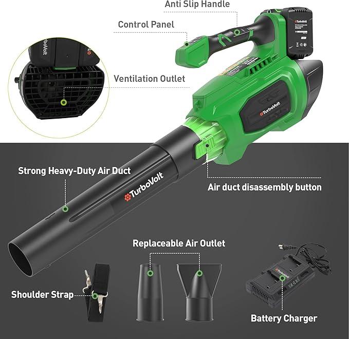 40V Leaf Blower Cordless, 620CFM Brushless Electric Leaf Blower Cordless with 2×5.0Ah Batteries and Charger, Battery Powered Leaf Blowers 4-Variable Speed & Turbo Mode Blowers for Lawn Care, Yard - NeatNest