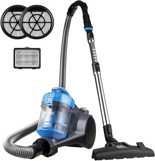 Eureka Bagless Canister Vacuum Cleaner, Lightweight Vac for Carpets and Hard Floors, w/Filter, Blue, Whirlwind NEN110B - NeatNest