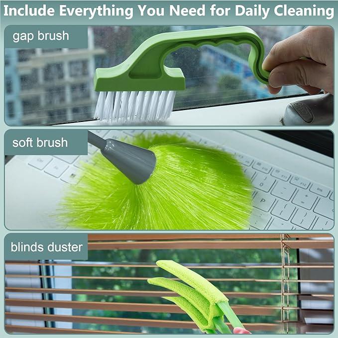 15 Foot Dusters for Cleaning, Duster with Extension Pole 7-15ft, Microfiber Feather Duster Used for Cleaning Ceiling Fan, High Window, Blinds, Shutters, Sofa, Cobweb Duster for Home (14 PCS) - NeatNest