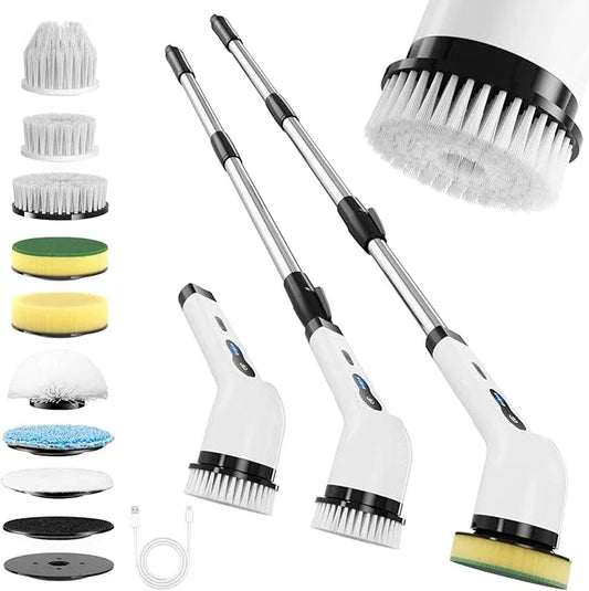 Electric Spin Scrubber, Ultimate Household Cleaning Brush with 90Min Runtime & 8 Heads & 2 Modes- 52in Electric Shower Scrubber Deep Clean for Bathroom Grout, Oven, Shower, Tile & Car, IPX6 Waterproof - NeatNest