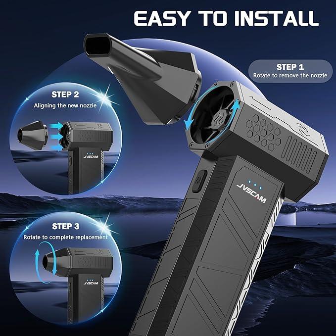 X3 Compressed Air Duster - Electric Air Duster with Brushless Motor,3 Gear Adjustable - mini Snow Blower- Rechargeable Air Duster for PC, Keyboard, Car,Outdoors,Home,Snow and Leaves Clearing - NeatNest