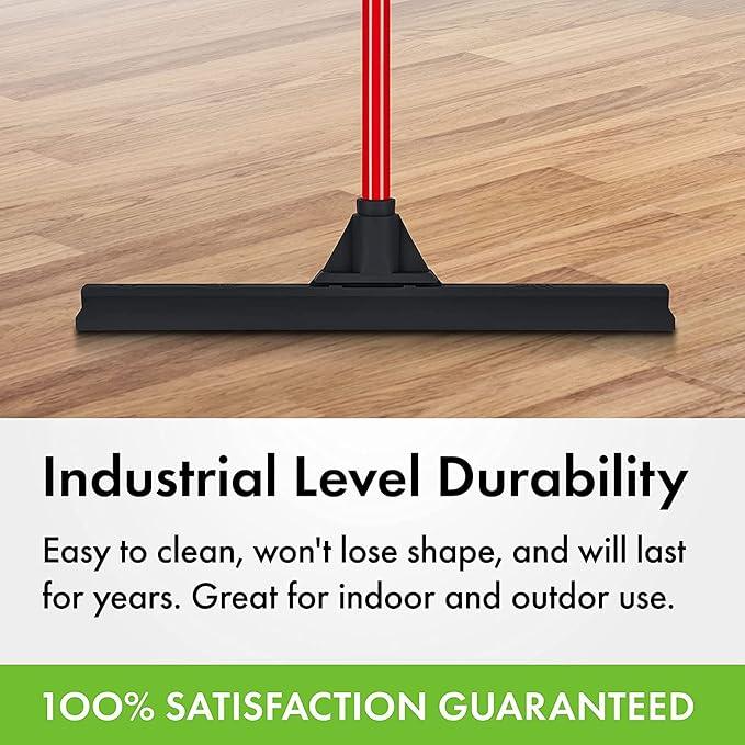 Heavy-Duty Floor Squeegee - Large 18" Wide Blade & 55" Long Handle Professional Grade Concrete, Garage & Commercial Rubber Squeegee Broom Floor Cleaner - Wood, Tile, Shower, Glass, Deck, Window - NeatNest