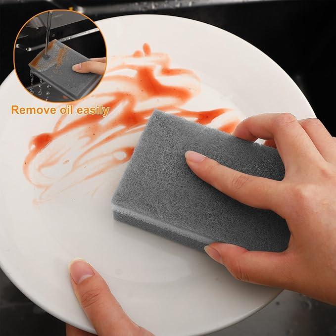 200 Pcs Individually Wrapped Sponges, Uncompressed Non Scratch Scrouing Sponges for Household Cleaning Dishes Kitchen Airbnb Apartment Car Bike Gray - NeatNest