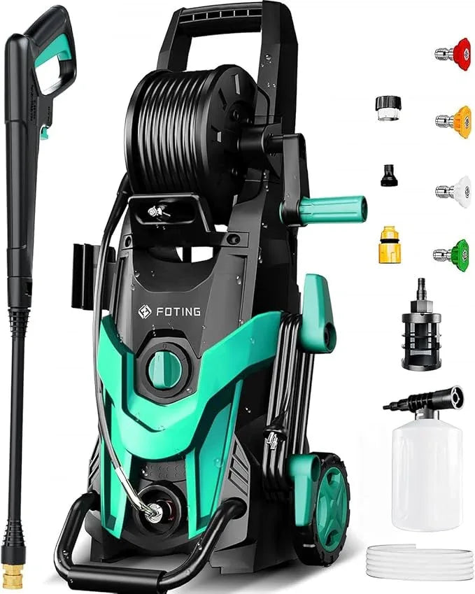 2025Upgraded Pressure Washer 4500PSI with 4 Quick Connect Nozzles,Inlet Hose & Filter, Foam Cannon for Cars/Fences/Driveways/Patios/Home Cleaning,Blue - NeatNest