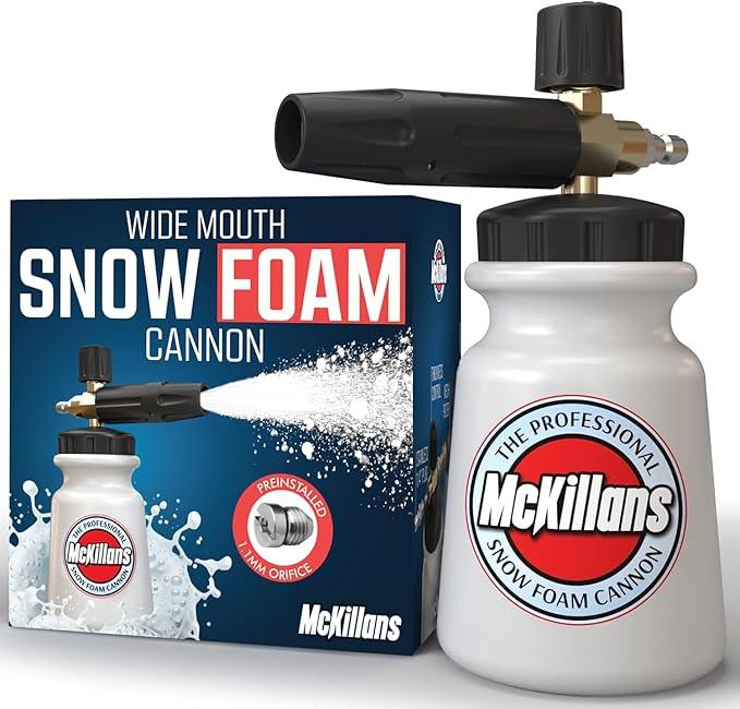 McKillans Foam Cannon for Pressure Washer (Wide Mouth) - Car Wash Snow Foam Cannon Lance Pressure Washer Soap Dispenser for Car Washing with Adjustable Thick Foam + 1/4 Quick Connector - NeatNest