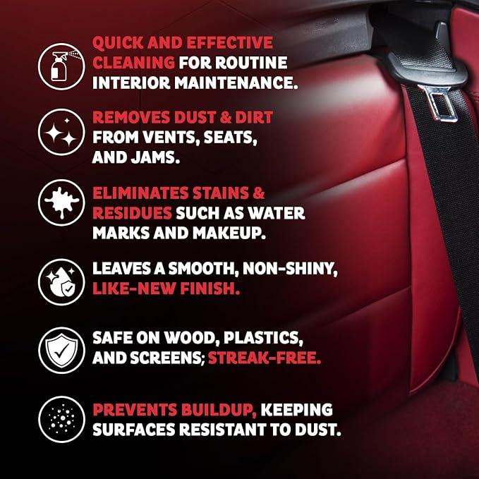 MAXL® Interior Car Cleaner Detailer Spray with NeverDust® Technology Formula (20oz, 2 Pack) - Repels Dust, Wipes Oil, Residue with Matte Finish for Leather, Dash, Trim & Screens - Safe on All Surfaces - NeatNest