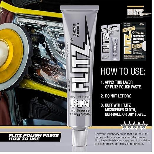 Flitz Multi-Purpose Metal Polish Paste - 1.76oz Tube of USA-Made Chrome Polish - Works on Stainless Steel, Aluminum, Plastic, Jewelry and Cars - Non-Abrasive Cleaner & Rust Remover (80 Pack) - NeatNest