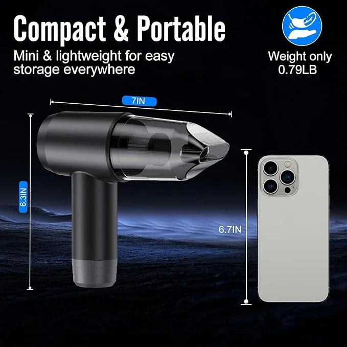 Fanisic Car Vacuum Handheld Vacuum Cleaner/Air Duster, 18000PA Strong Suction with Brushless Motor, Rechargeable Dust Buster/Hand Pump Low Noise for Car Detailing Home Office Cleaning - NeatNest