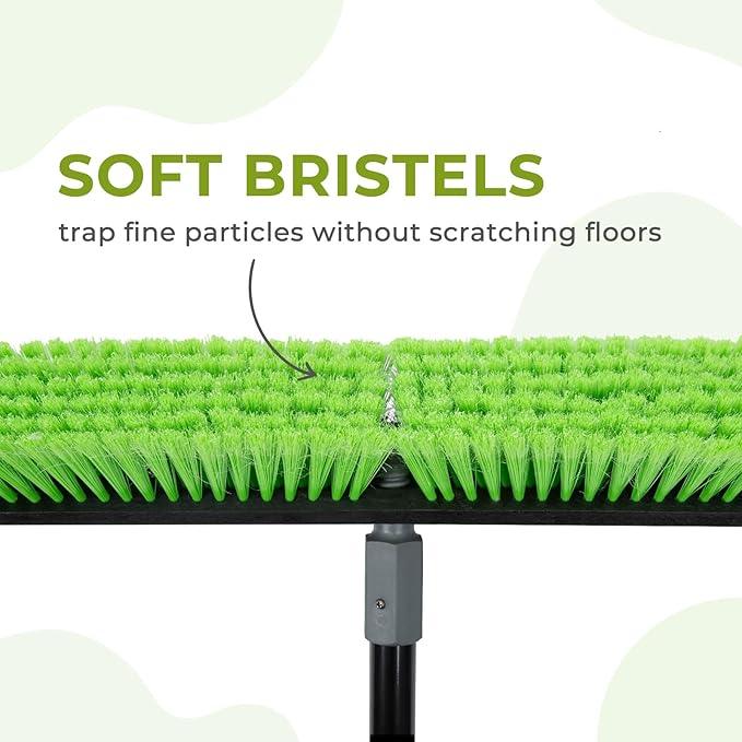 3 Pack 18” Push Broom Outdoor Heavy Duty, Garage Shop Broom with 59.5" Long Bandle for Cleaning Outdoor or Indoor Tile, Garage, Shop, Deck, Concrete, Wood, Stone, Patio Floor, with Soft Bristles - NeatNest