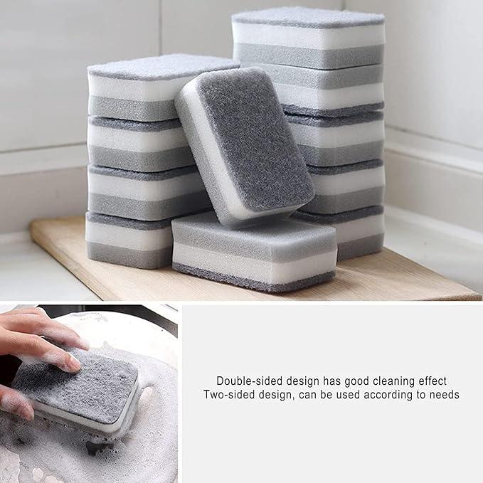 Sponge Individually Wrapped, Kitchen Dishwashing Sponges Bulk, Non Scratch Dishes Scouring Pad, Odor-Free Cleaning Sponge Wipes Scrubber Suitable for Travel Camping Apartments (200 Pack) - NeatNest