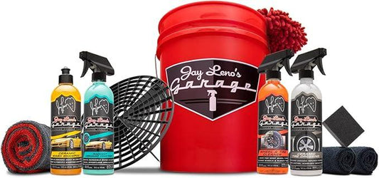 Jay Leno's Garage Ceramic Car Coating Kit – Car Wash Bundle with Ceramic Coating Spray, Car Ceramic Coating Products, Wheel and Tire Cleaner, Microfiber Towels, Applicators & Wash Mitt Detailing Kit - NeatNest