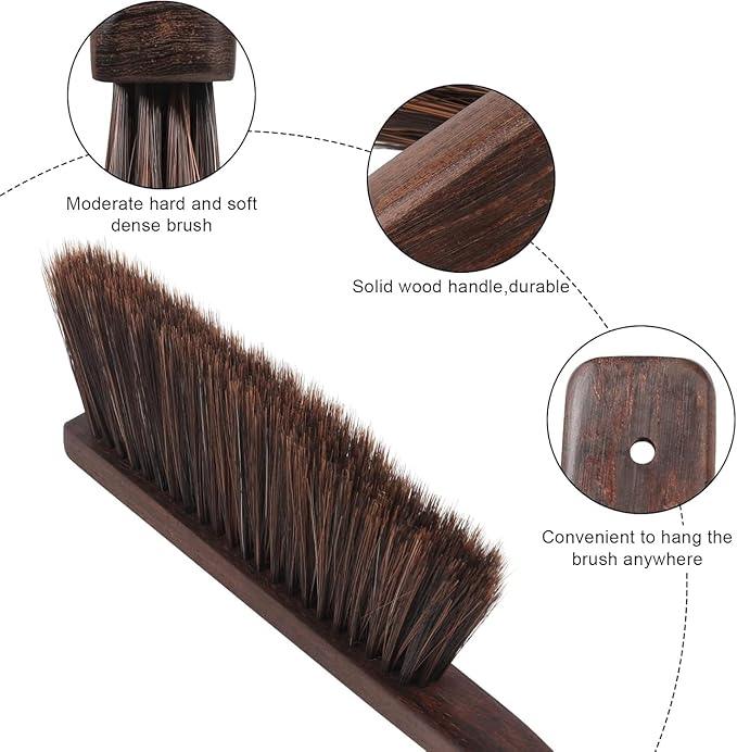 Yangbaga 3pcs Metal Dustpan and Brush Set, 17In Extra Large Handheld Dust Pan and Wood Broom,Heavy-Duty Dust Pans Metal Edge Flat Against Floor for Patio/Pet/Car/Outdoor - NeatNest
