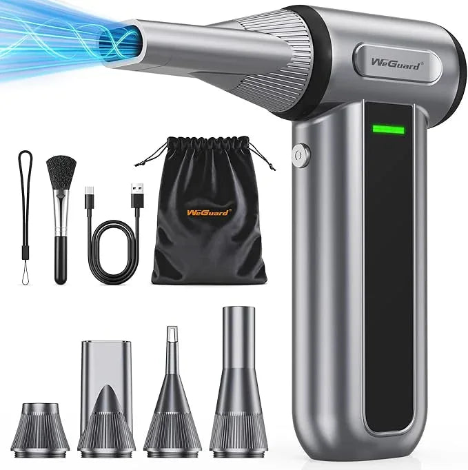 WeGuard W22 Compressed Air Duster, 180000 RPM Electric Air Duster for Cleaning, LED Light/ 3-Speed Adjustable Mini Snow Blower, Rechargable Mini Air Blower for Computer, Car, Keyboard, Leaves, Outdoor - NeatNest