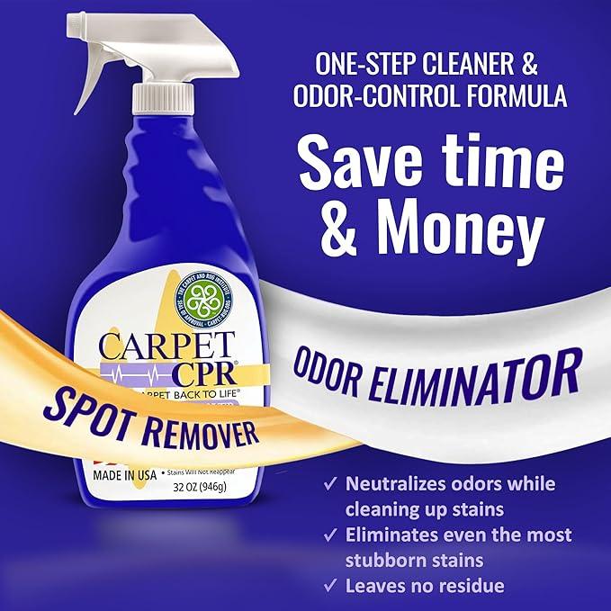 Carpet CPR Spot & Stain Remover Spray – Heavy Duty Carpet Cleaner for Pet Messes, Coffee & Tough Stains (32 Fl Oz (Pack of 2)) - NeatNest