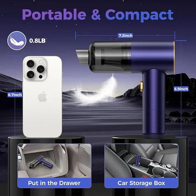 Handheld Car Vacuum Portable Cordless,18000PA High Power Vacuum Cleaner with Brushless Motor.7 in 1 Mini Hand Held Vacuum Rechargeable AirDuster/Blower for Car,Home,Ofice,Pet - NeatNest