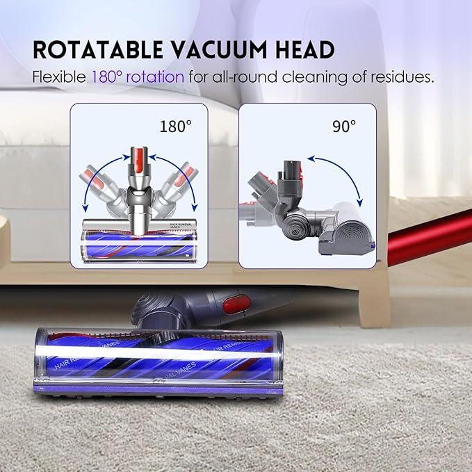 OTTWL Upgrade Anti-Tangle Replacement Vacuum Head Compatible with Dyson V8, Cyclone V10,V11,V15 Cordless Vacuum Cleaners, Suitable for Thin Carpets, Hardwood Floor - NeatNest