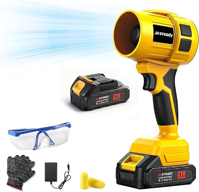 21V Cordless Handheld Leaf Blower - Variable Speed, 30000RPM Powerful Handheld Blower with Rechargeable Battery, Protective Gear for Home, Backyard, Driveway & Snow Removal - NeatNest