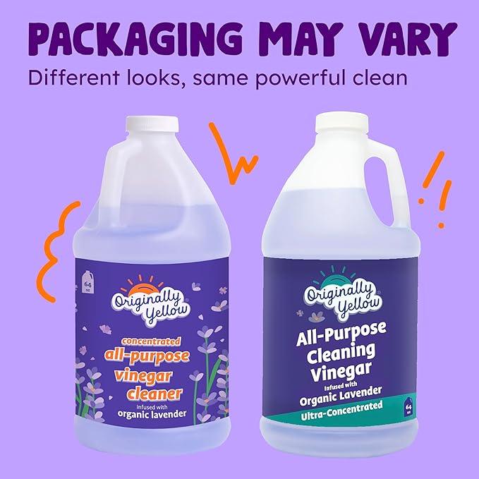 Originally Yellow Lavender White Vinegar For Cleaning Purpose | USA Made All Purpose Cleaner | Use as Glass, Kitchen & Floor Cleaner | Plant Derived Cleaning Vinegar 1 Gallon in 2 pack | 128 Oz - NeatNest