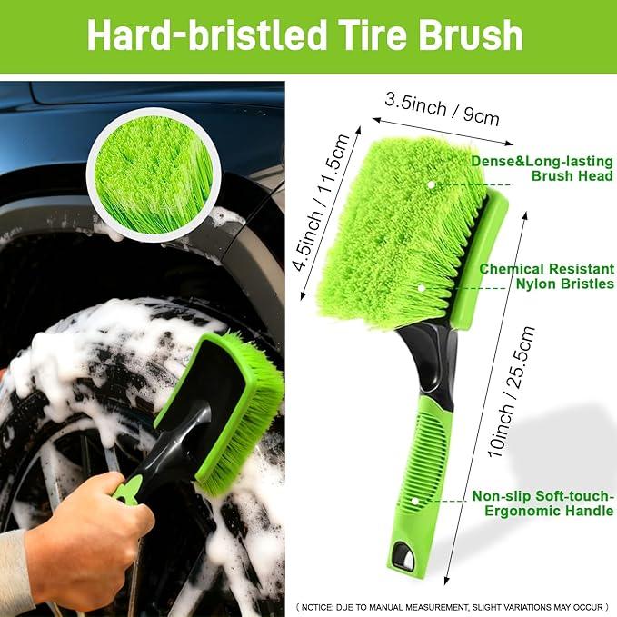 7PCS Car Wheel Brush Kit – XINDELL Rim & Tire Cleaning Brush Set, Scratch-Free Wheel Cleaning Kit for Cars, Rims & Tires – Auto Detailing Brush Set with Soft/Hard Bristles - NeatNest