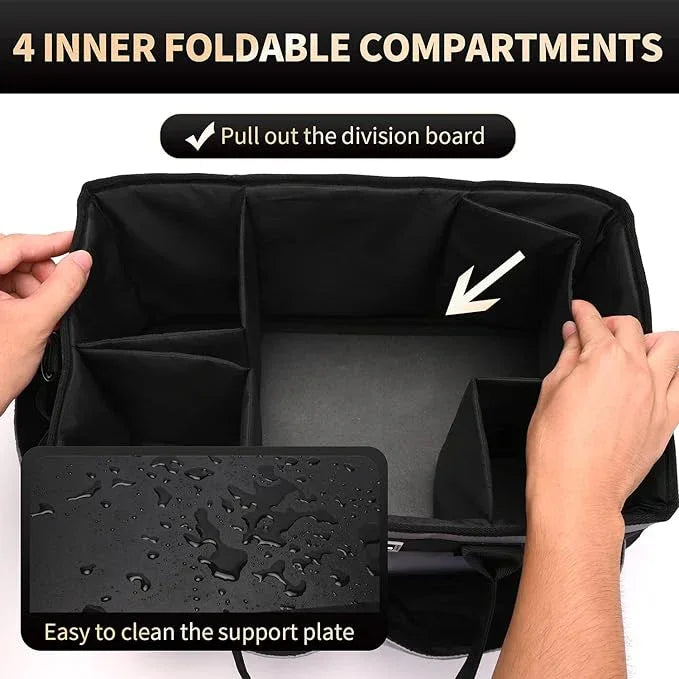 Large Cleaning Caddy Organizer with Handle, Sponge Shoulder Strap Cleaning Supplies Organizer with Foldable Dividers Zipper Pocket for Cleaners Housekeepers - NeatNest