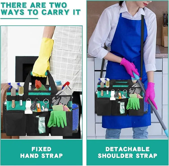 Wearable Cleaning Caddy Bag,WithDetachable Divider cleaning bags for housekeepers, With Adjustable Shoulder Strap for Cleaners & Housekeeper - NeatNest