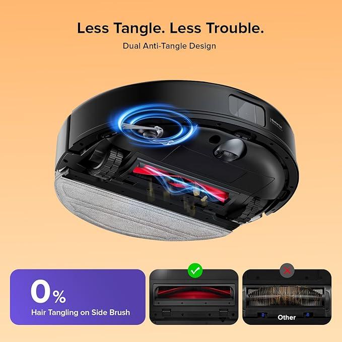 roborock Q10 S5 Robot Vacuum and Mop Cleaner, 10000Pa HyperForce Suction, Dual Anti-Tangle System, Auto-Lifting Mop, ReactiveTech Obstacle Avoidance, App Control, for Pet Hair and Carpet, Black - NeatNest