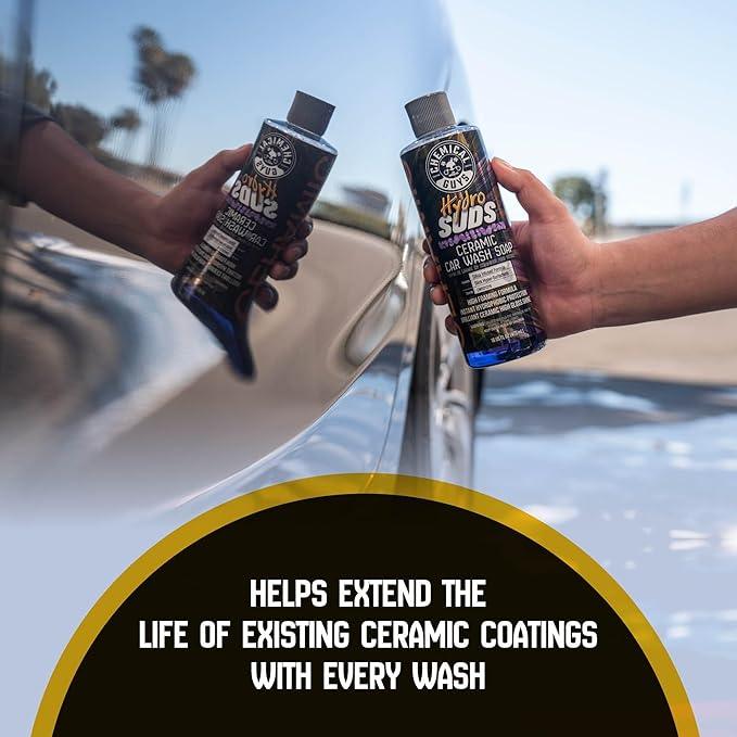 Chemical Guys HydroSuds Ceramic SiO₂ Shine High Foaming Car Wash Soap - Foam Cannon Soap, Works with Foam Guns or Bucket Washes for Cars, Trucks, Motorcycles, RVs, and More, Berry Scent - 16 oz - NeatNest