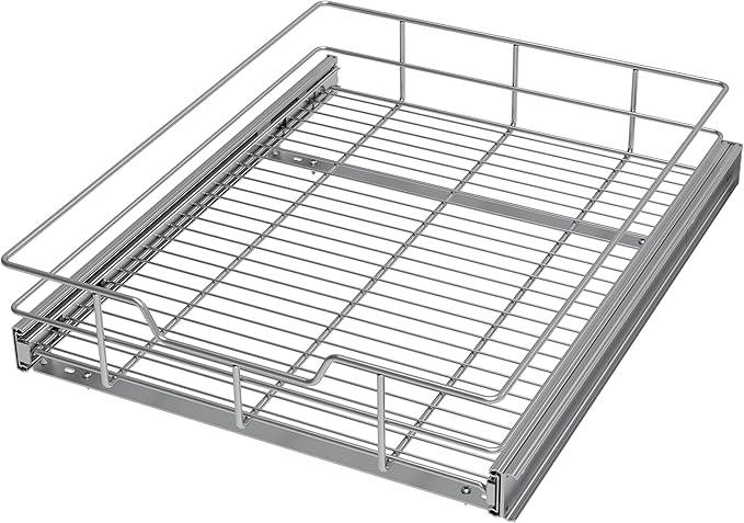 Pull Out Cabinet Organizer 17" W X 17" D, Slide Out Drawers For Kitchen Organizers and Storage, Pull Out Drawers For Cabinets Capacity Heavy Duty Caddy, Cabinet Shelves Chrome-Plated, Bathroom Pantry - NeatNest
