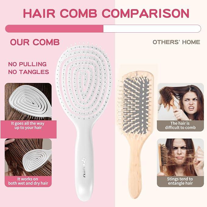8" Silicone Shower Squeegee for Glass Doors with Silver Hair Comb Set, Bathroom,Kitchen Safe Water Blade, Car Window,Mirror, Tile Scraper — Ideal for Hair Care and Glass Cleaning - NeatNest