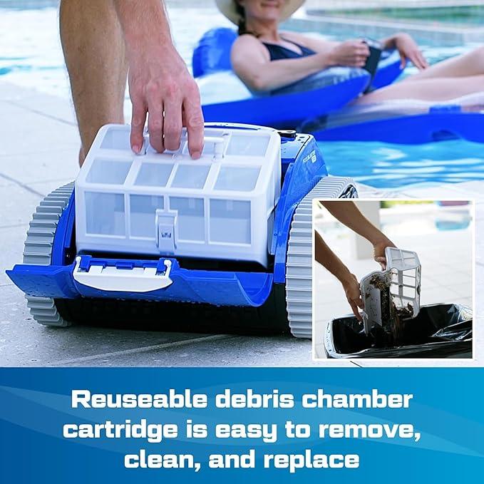 (All-New 2025) POOL BLASTER CX-300 Cordless Robotic Pool Cleaner for Smaller Inground & Above Ground Pools, 2.5 Hr Runtime, Wall Climbing, Smart Navigation, Rechargeable, Lightweight Robot Pool Vacuum - NeatNest