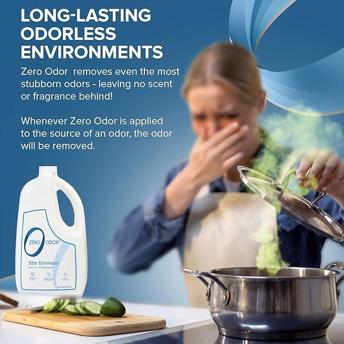 Zero Odor - Multi-Purpose Strong Odor Eliminator for Home, Office, Car, Bathroom, Hotel, Room Deodorizer, and Odor Neutralizer, 64oz Refill - NeatNest