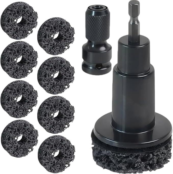 Wheel Hub Cleaning Tool Kit, Professional Brake Hub & Wheel Stud Cleaner with 8 Grinding Heads, Rust Removal & Resurfacing Kit for Car, Truck and SUV Maintenance, Fits Power Drill - NeatNest