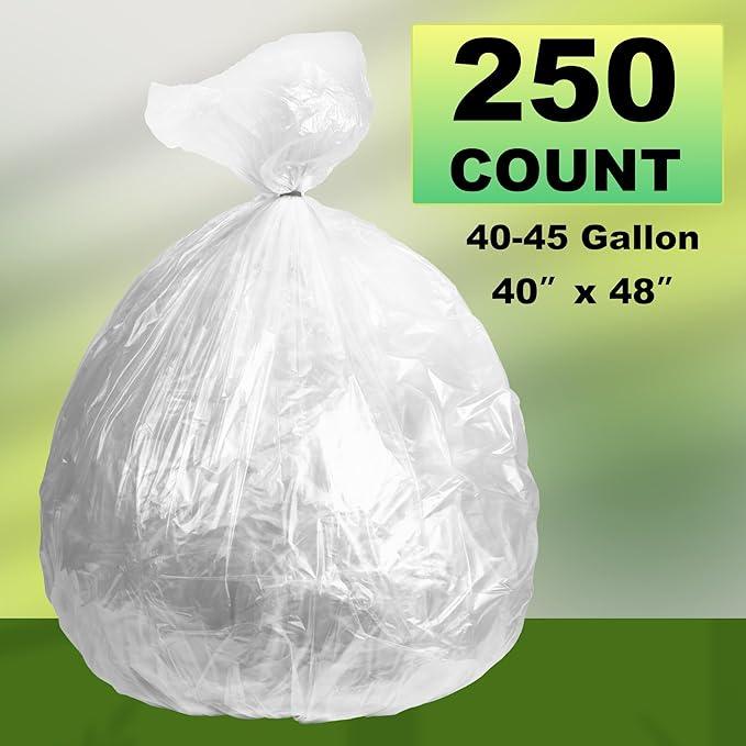 Trash Can Liner - Wholesale 250 Count Garbage Bags on Perforated Roll 45 Gallon Multipurpose for Office Bathrooms Business Home Commercial and Industrial Needs - NeatNest