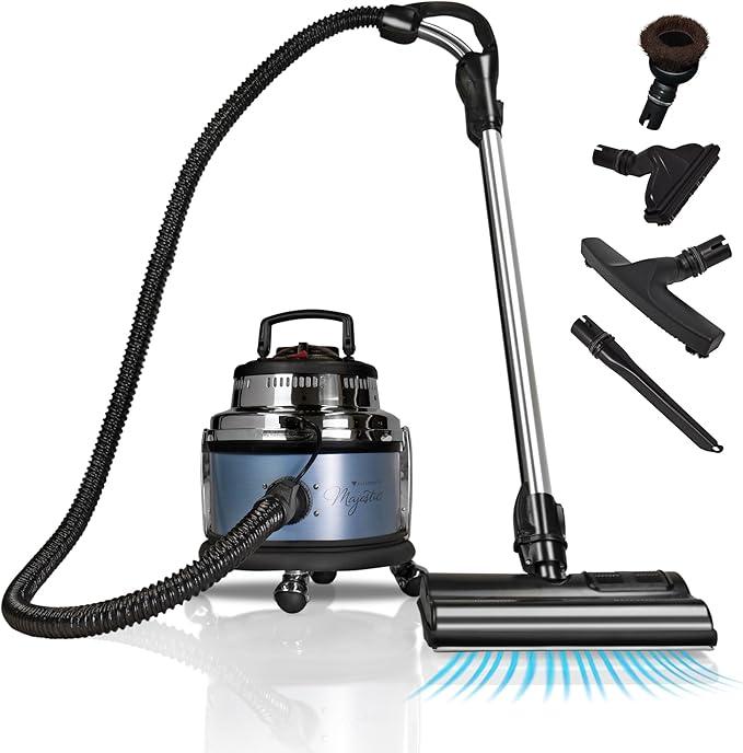 Filter Queen Majestic Surface Cleaner, Blue, Canister Vacuum with Bagless Cyclonic Action, The Ultimate All-in-One Cleaning Machine - NeatNest