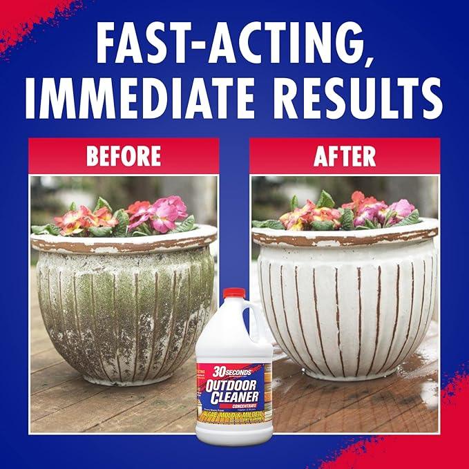 30 SECONDS Outdoor Mold & Mildew Stain Remover | Concentrate | 128 fl. oz. & Outdoor Cleaner 1 Gallon Pump Sprayer Bundle - NeatNest