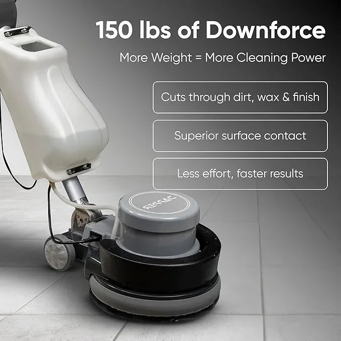 17" Heavy-Duty Weighted Floor Buffer Polisher Machine – 1500W, 154 RPM Commercial Scrubber with Removable Weights – Includes 3.5 Gal Tank, 2 Brushes & 3 Pads – Strip, Buff, Scrub & Polish Floors - NeatNest